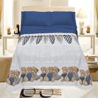HomeLife Colcha Fina de Verano y Primavera para Cama de 135 cm | Edredón Estampado con Ositos Fabricado en Italia…